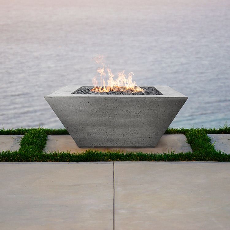 Backyard Fire Pt Prism Hardscapes Lombard 40-Inch Concrete Square Fit Pit Table