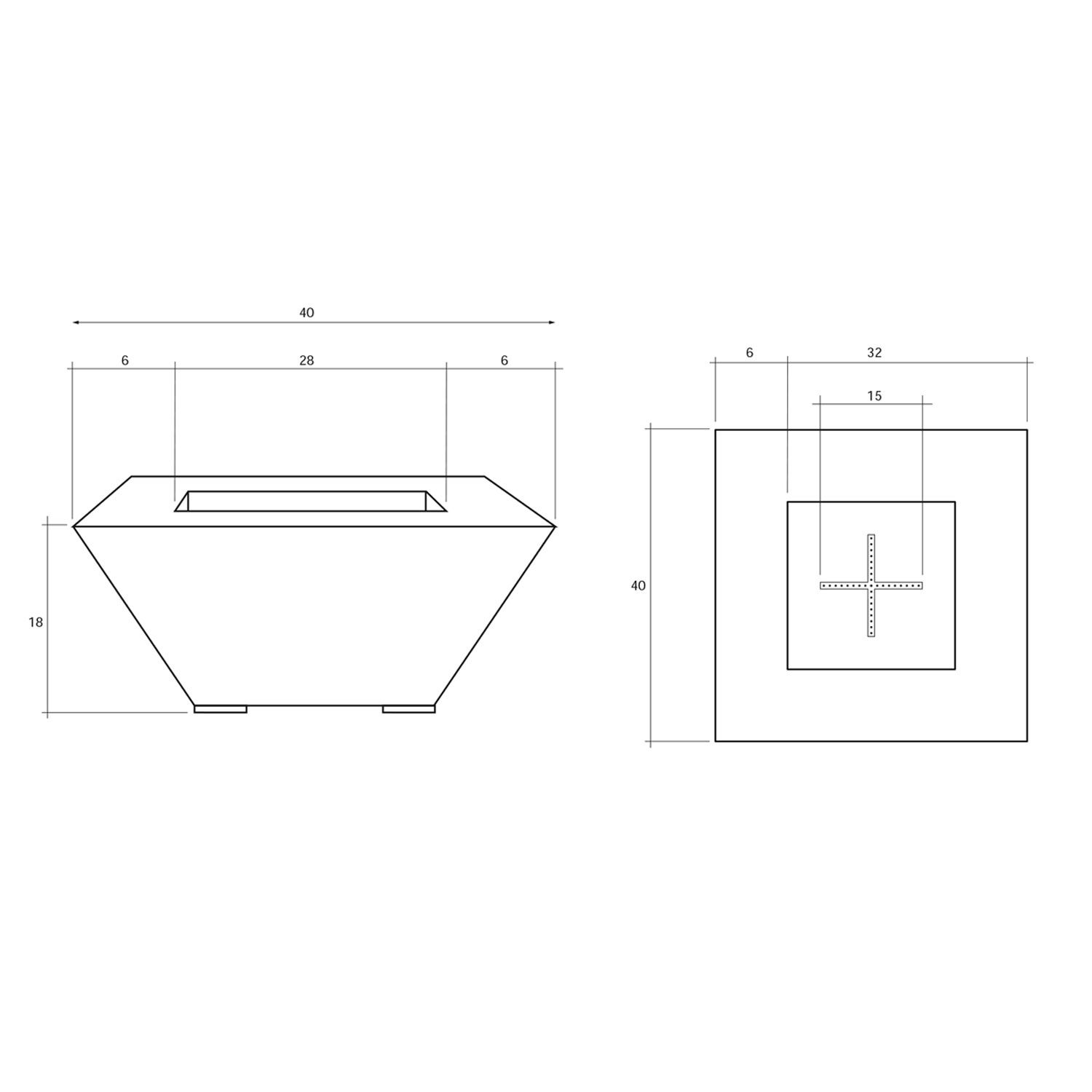 Backyard Fire Pt Prism Hardscapes Lombard 40-Inch Concrete Square Fit Pit Table