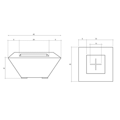 Backyard Fire Pt Prism Hardscapes Lombard 40-Inch Concrete Square Fit Pit Table