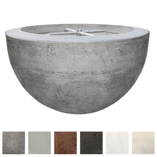 Prism Hardscapes Moderno 3 30-Inch Concrete Round Outdoor Fire Pit Bowl