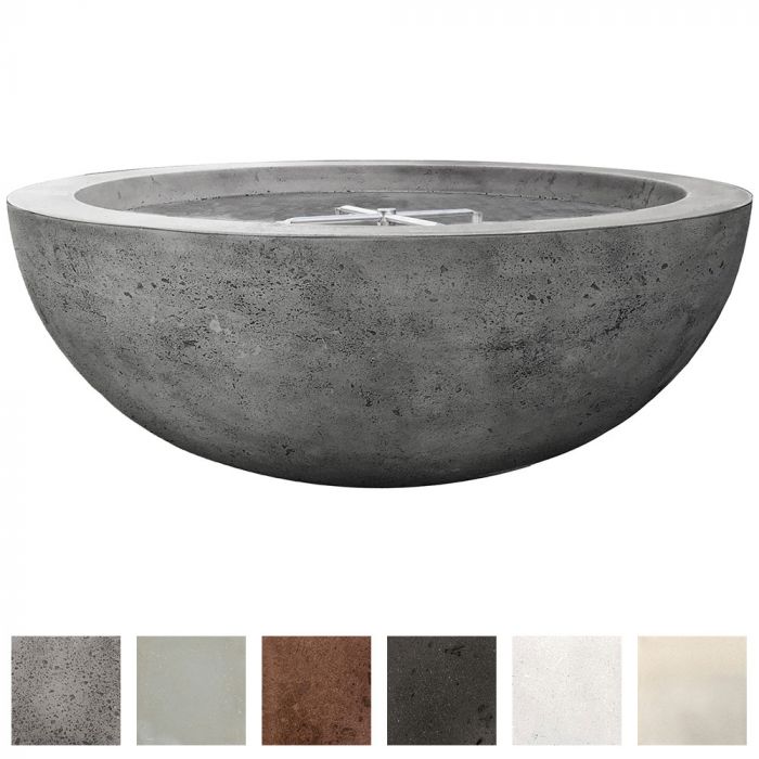 Prism Hardscapes Moderno 4 48-Inch Concrete Round Outdoor Fire Pit Bowl