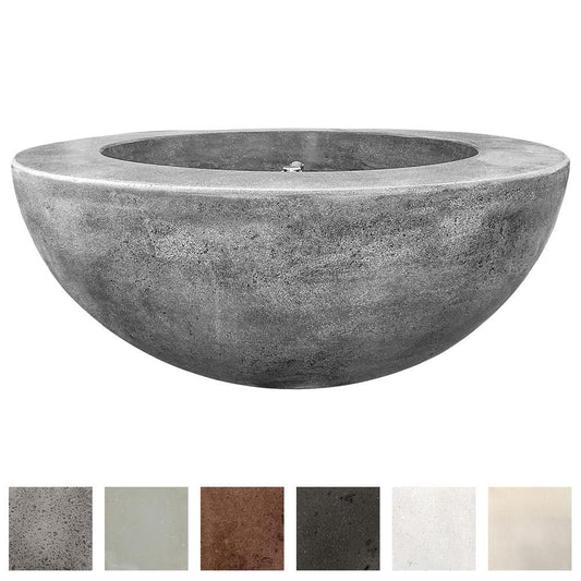 Prism Hardscapes Moderno 5 36-Inch Concrete Round Outdoor Fire Pit Bowl