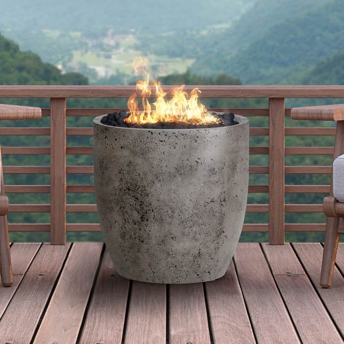 Prism Hardscapes Pentola 2 24-Inch Concrete Round Outdoor Fire Pit Pedestal