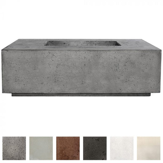 Prism Hardscapes Porto 58-Inch Concrete Propane Gas Rectangular Outdoor Fire Pit Table