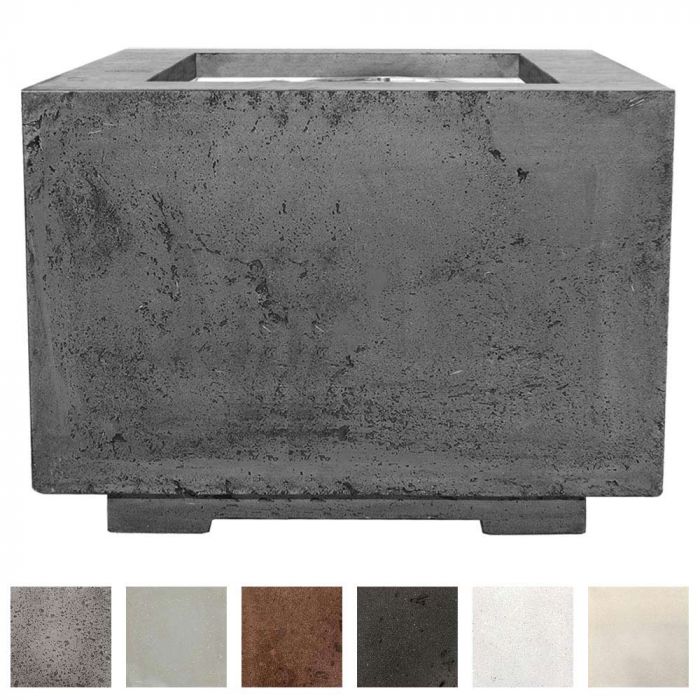 Prism Hardscapes Scatola 2 24-Inch Concrete Square Outdoor Fire Pit Bowl