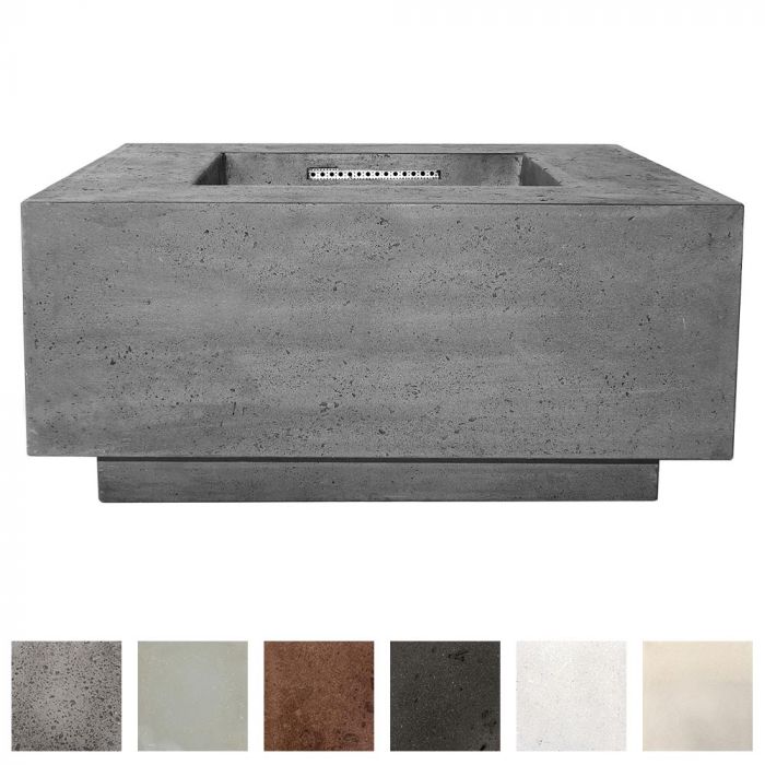 Prism Hardscapes Tavola 2 36-Inch Concrete Square Outdoor Fire Pit Table