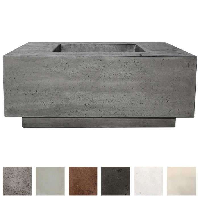 Prism Hardscapes Tavola 42-Inch Concrete Square Outdoor Fire Pit Table