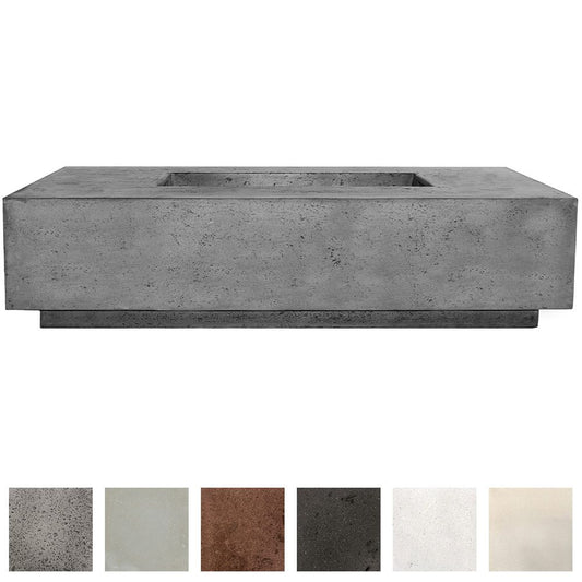 Prism Hardscapes Tavola 4 66-Inch Concrete Rectangular Outdoor Fire Pit Table