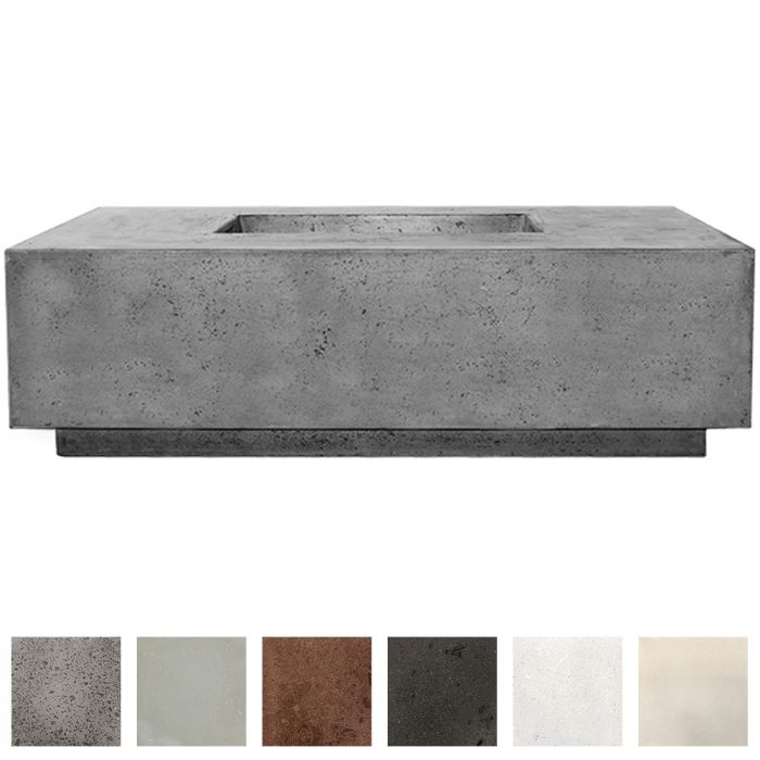 Prism Hardscapes Tavola 7 60-Inch Concrete Rectangular Outdoor Fire Pit Table