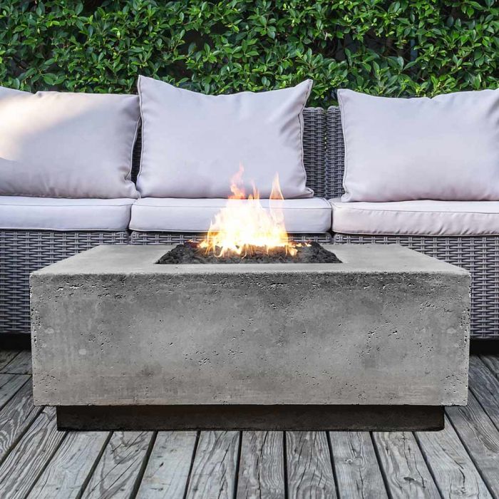 Prism Hardscapes Tavola 7 60-Inch Concrete Rectangular Outdoor Fire Pit Table