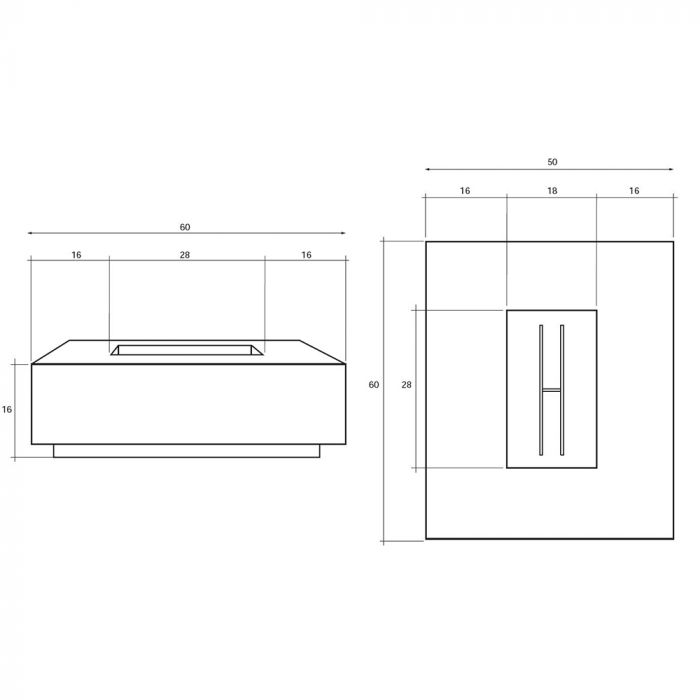 Prism Hardscapes Tavola 7 60-Inch Concrete Rectangular Outdoor Fire Pit Table