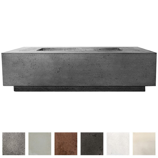 Prism Hardscapes Tavola 8 60-Inch Concrete Rectangular Outdoor Fire Pit Table