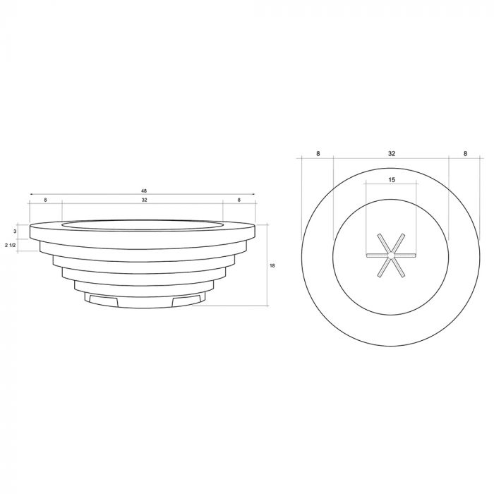 Prism Hardscapes Triton 48-Inch Concrete Round Outdoor Fire Pit Bowl