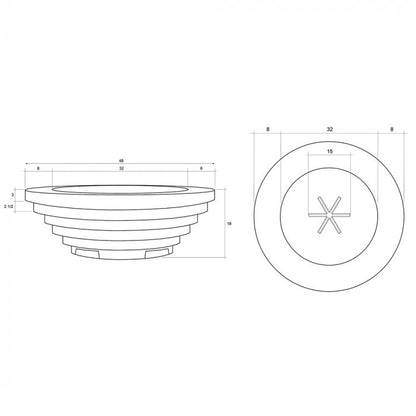 Prism Hardscapes Triton 48-Inch Concrete Round Outdoor Fire Pit Bowl