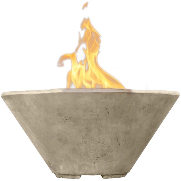 Prism Hardscapes Verona 32.5-Inch Concrete Round Outdoor Fire Pit Bowl - Electronic Igniter