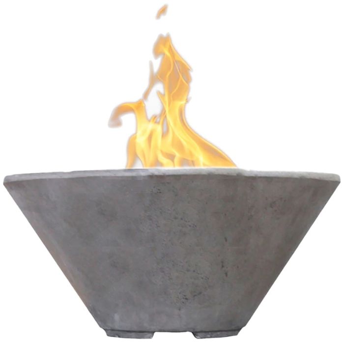 Prism Hardscapes Verona 32.5-Inch Concrete Round Outdoor Fire Pit Bowl - Electronic Igniter