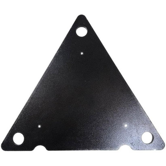 Steel weighted base for pyramid patio heater, durable and weatherproof design.