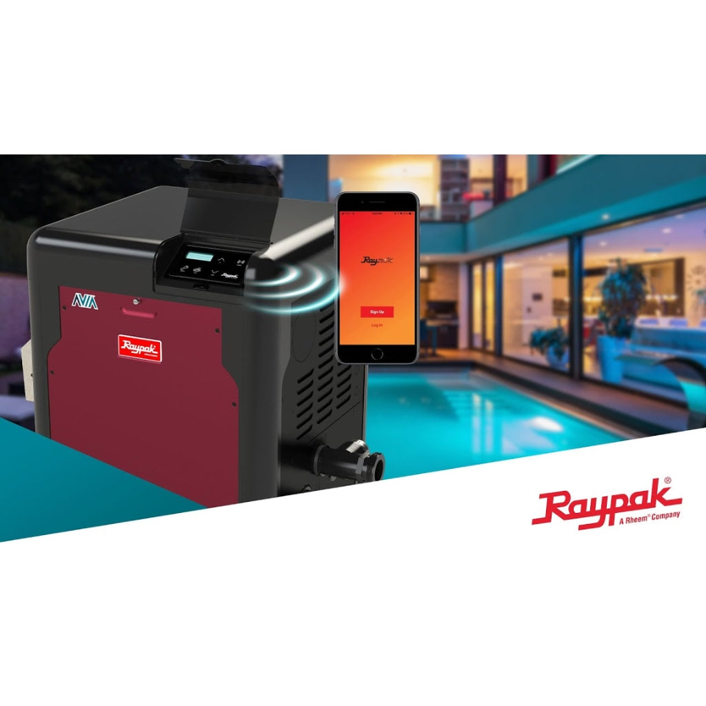 Raypak AVIA Digital Pool Heater 262K BTU with NiTek Heat Exchanger