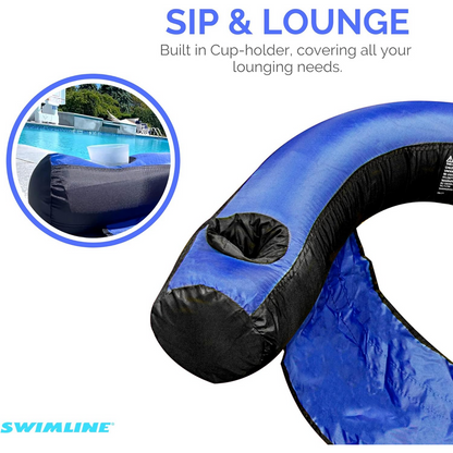 Swimline SW90465 Inflatable Nylon Fabric Covered Swimming Pool Float U-Seat