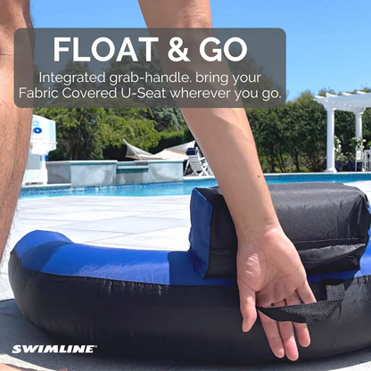 Swimline SW90465 Inflatable Nylon Fabric Covered Swimming Pool Float U-Seat