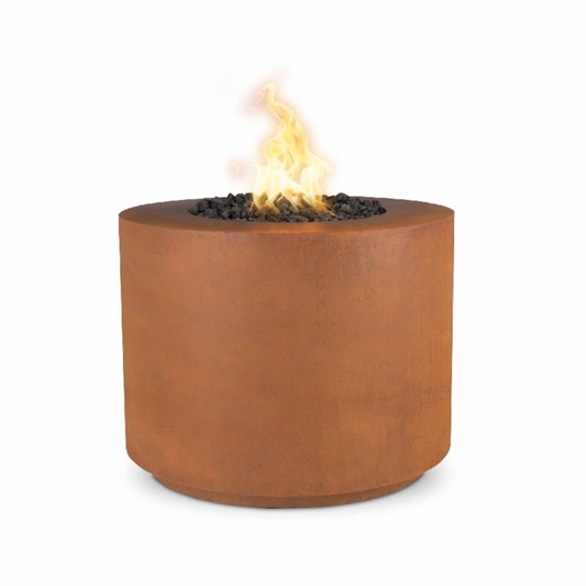 The Outdoor Plus 30" Round Beverly Outdoor Fire Pit - Corten Steel - Match Lit - Natural Gas | OPT-30RRCS-NG