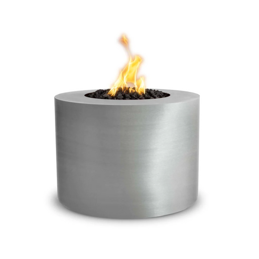 The Outdoor Plus 30" Round Beverly Outdoor Fire Pit - Stainless Steel - Match Lit - Natural Gas | OPT-30RRSS-NG