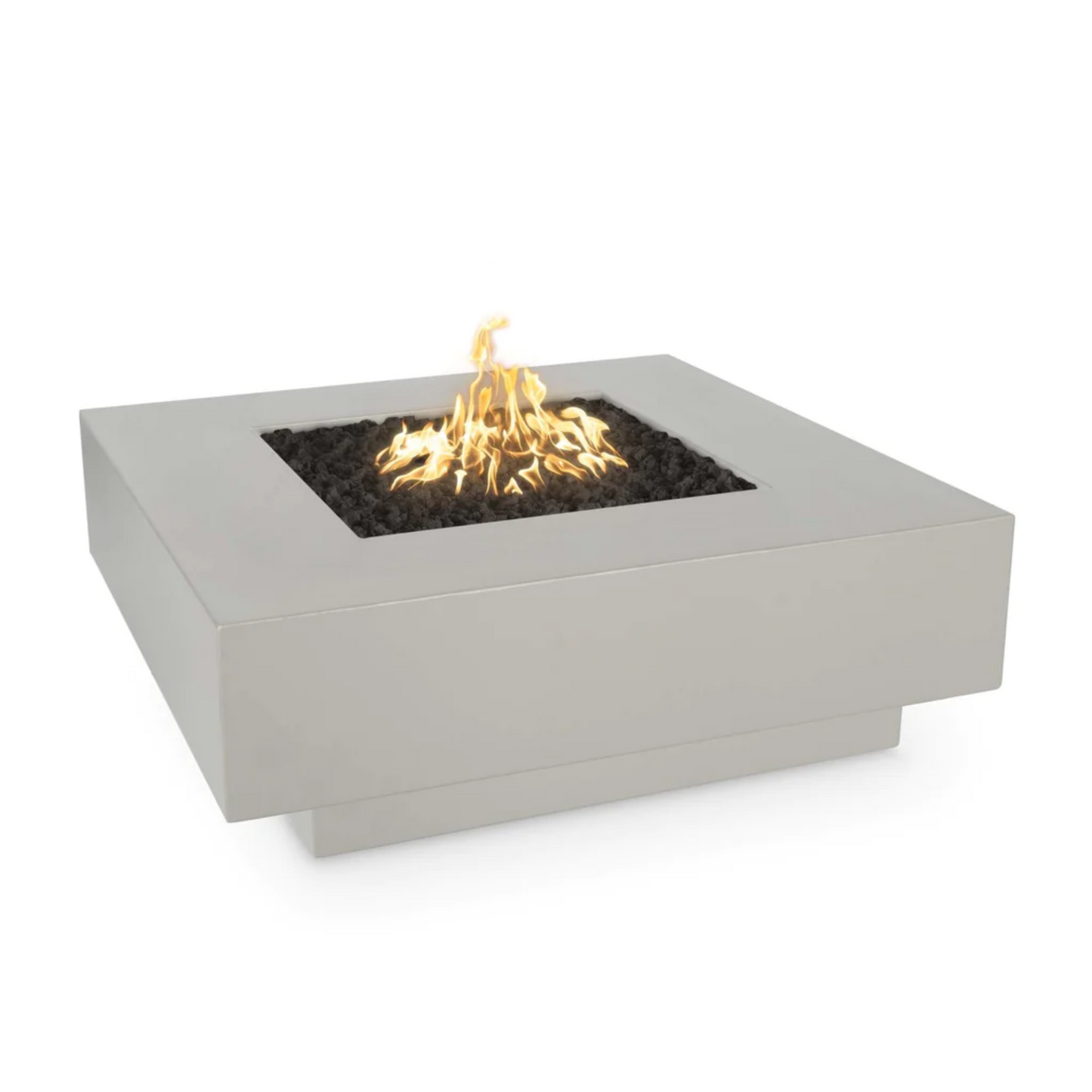 The Outdoor Plus 36" Square Cabo Outdoor Fire Pit - Stainless Steel - Match Lit - Natural Gas | OPT-CBSQ36SS-NG