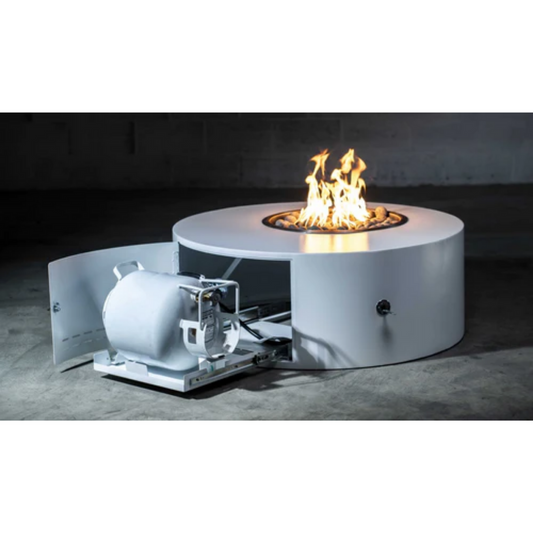 The Outdoor Plus 42 Round Isla Outdoor Fire Pit - Corten Steel - Match Lit - Natural Gas  OPT-IFPCS42-NG