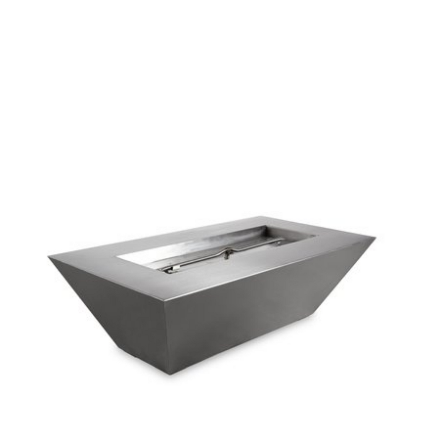The Outdoor Plus 48" Rectangular Linear Maya Outdoor Fire Bowl - Stainless Steel - Match Lit - Natural Gas | OPT-4820MSSFO-NG