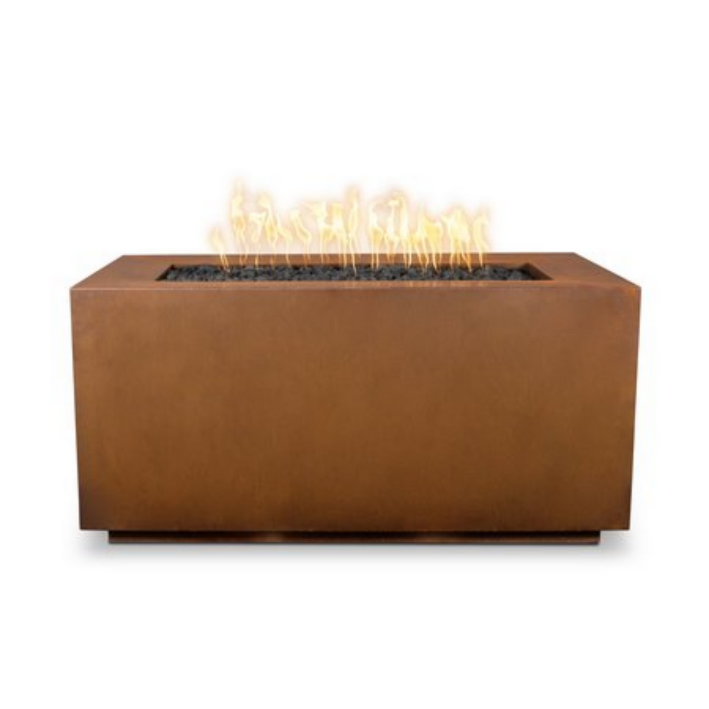 The Outdoor Plus 48" Rectangular Pismo Outdoor Fire Pit - Corten Steel - Match Lit - Natural Gas | OPT-R4824CS-NG