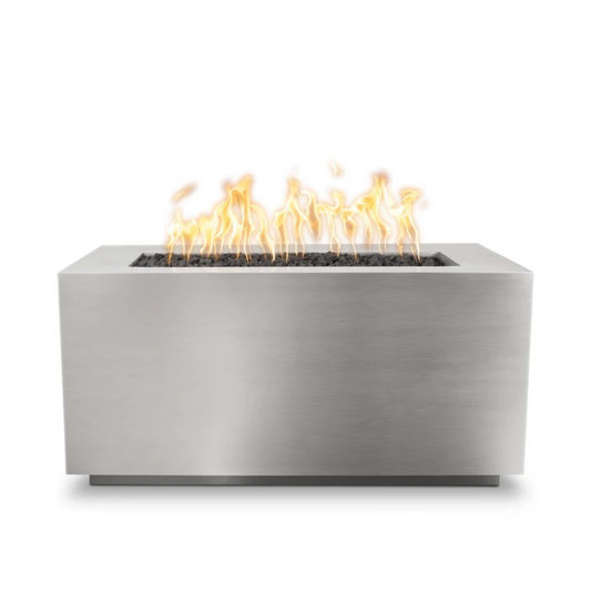 The Outdoor Plus 48" Rectangular Pismo Outdoor Fire Pit - Stainless Steel - Match Lit - Natural Gas | OPT-R4824SS-NG