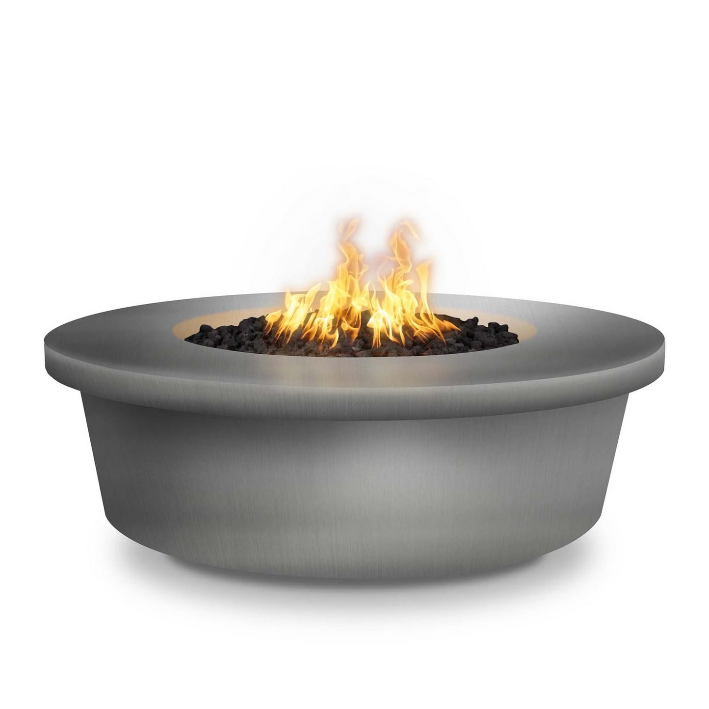 The Outdoor Plus 48" Round Tempe Outdoor Fire Pit - Stainless Steel - Match Lit - Natural Gas | OPT-TEMSS48-NG