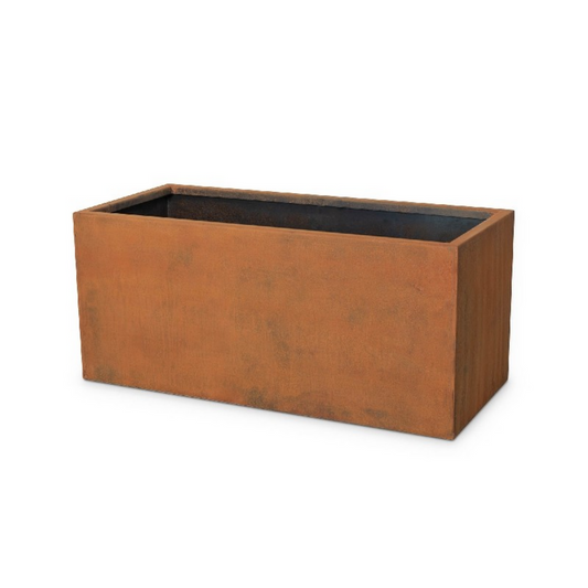 The Outdoor Plus 48" x 24" Moderna Rectangular Corten Steel Planter | OPT-PMDR4824