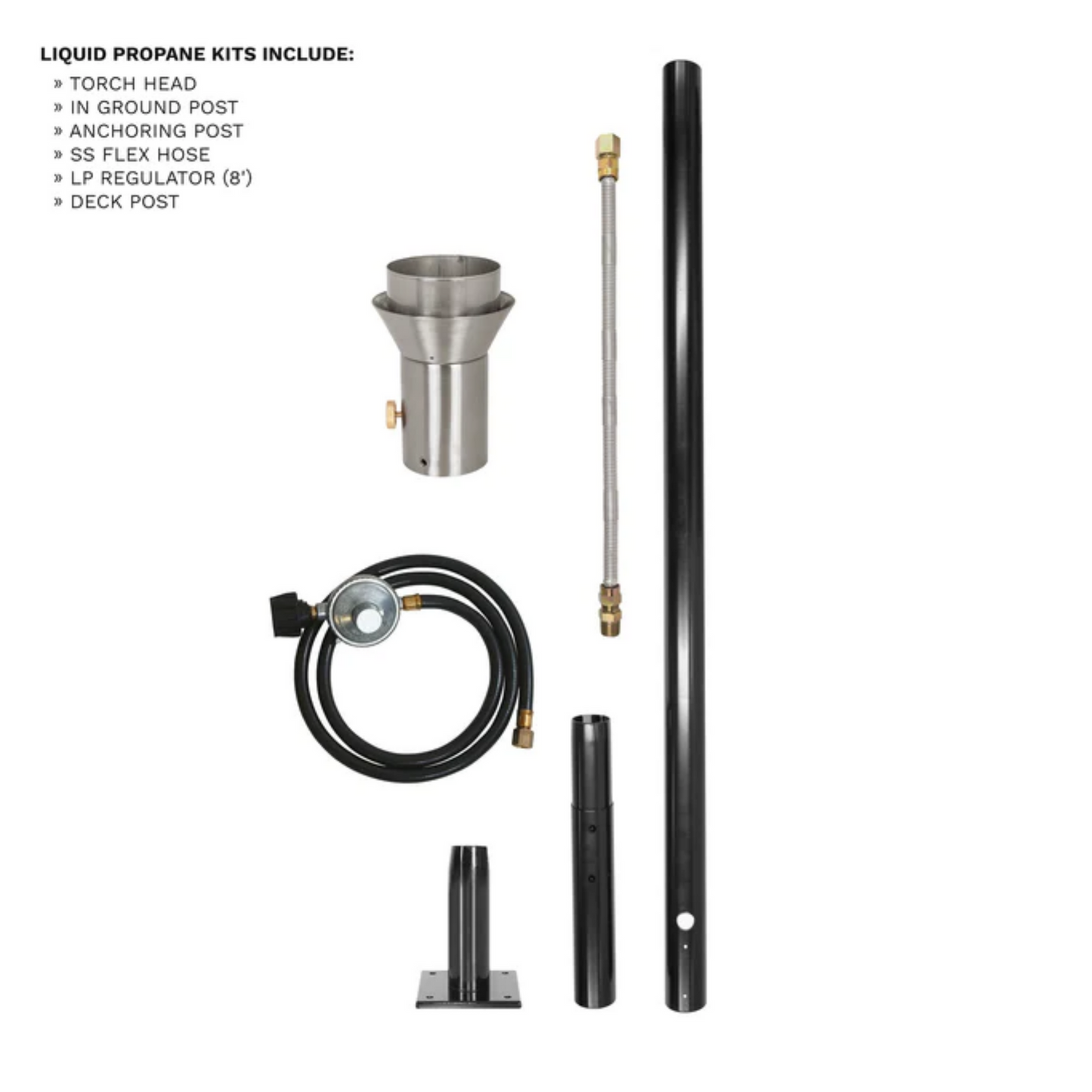 Backyard Tiki Torch The Outdoor Plus, Cyclone Original TOP Torch & Post Complete - Stainless Steel - Liquid Propane | OPT-TPK24LP