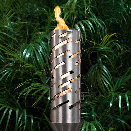 Backyard Tiki Torch The Outdoor Plus, Comet Original TOP Torch & Post Complete - Stainless Steel - Liquid Propane | OPT-TPK21LP