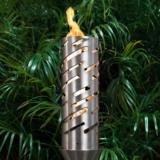 Backyard Tiki Torch The Outdoor Plus, Comet Original TOP Torch & Post Complete - Stainless Steel - Natural Gas | OPT-TPK21NG
