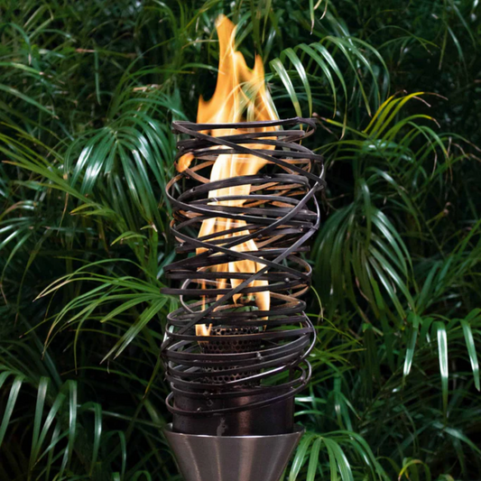 Backyard Tiki Torch The Outdoor Plus, Cyclone Original TOP Torch & Post Complete - Stainless Steel - Natural Gas | OPT-TPK24NG