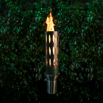 Backyard Tiki Torch The Outdoor Plus, Ellipse Original TOP Torch & Post Complete - Stainless Steel - Natural Gas | OPT-TPK1NG