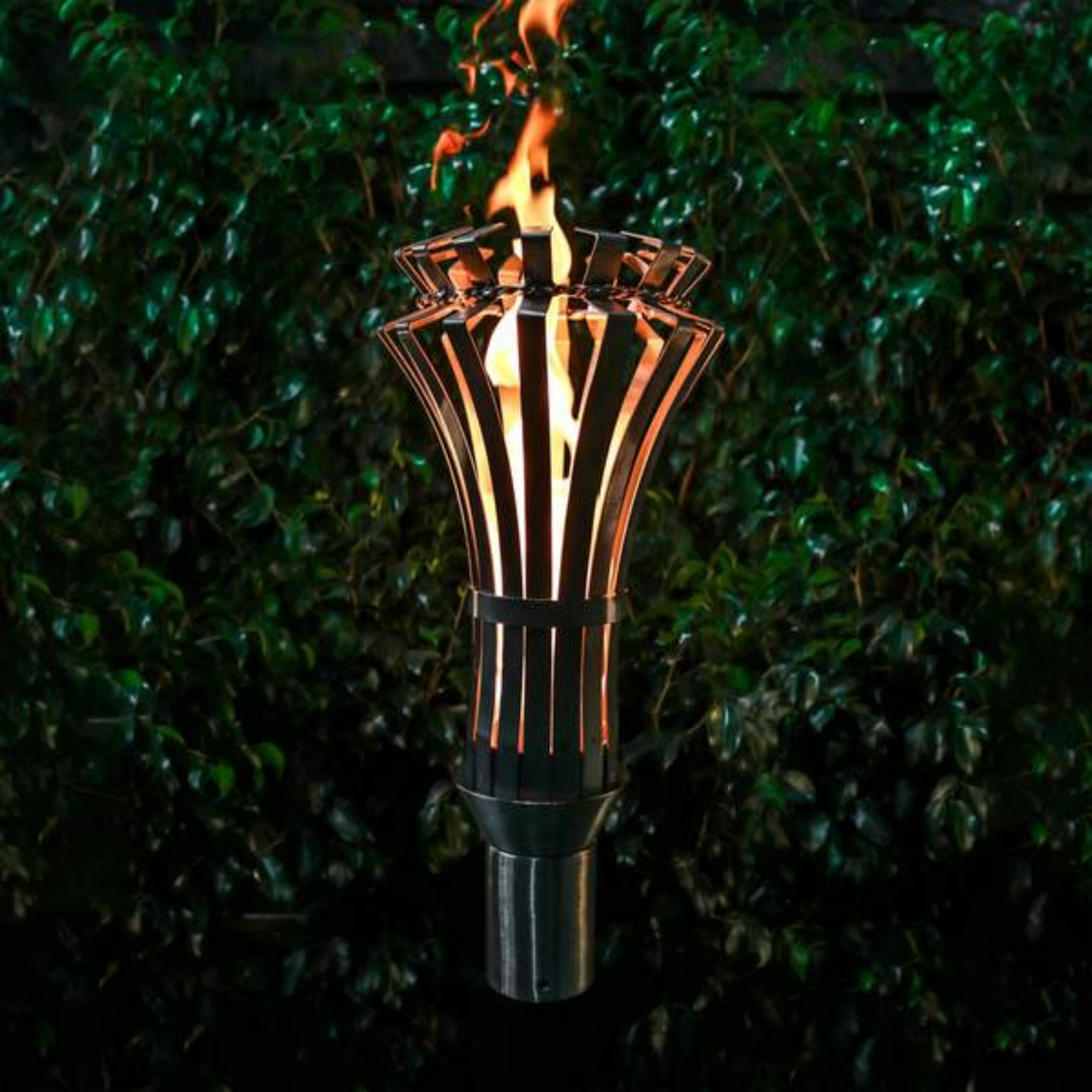 Patio Backyard Tiki Torch The Outdoor Plus, Gothic Original TOP Torch & Post Complete - Stainless Steel - Liquid Propane | OPT-TPK11LP