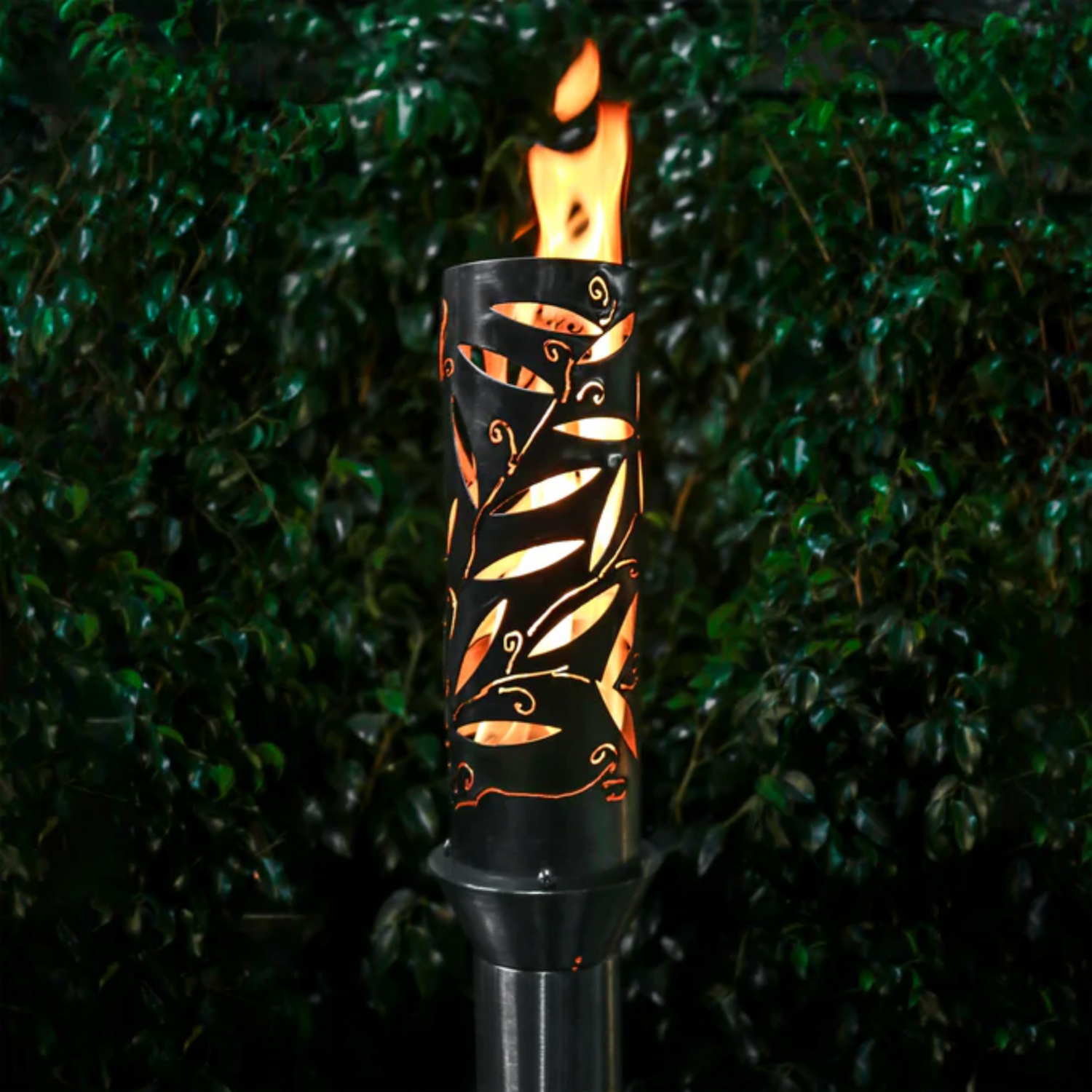 Backyard Tiki Torch The Outdoor Plus, Havana Original TOP Torch & Post Complete - Stainless Steel - Natural Gas | OPT-TPK15NG