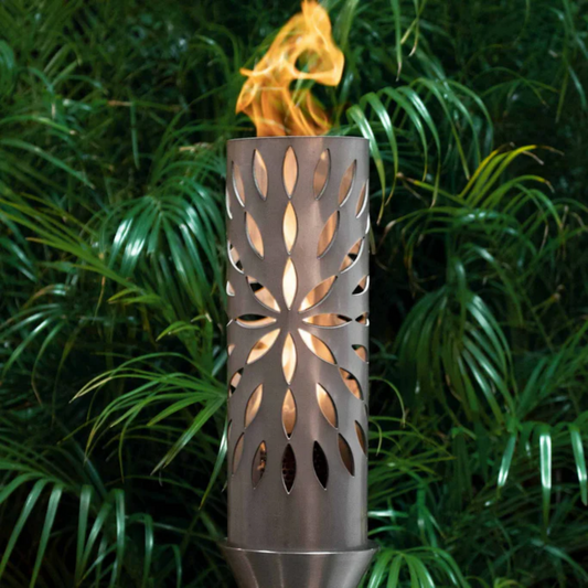 Backyard Tiki Torch The Outdoor Plus, Sunshine Original TOP Torch & Post Complete - Stainless Steel - Liquid Propane | OPT-TPK23LP