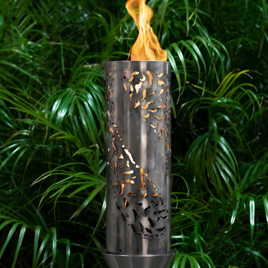 Backyard Tiki Torch The Outdoor Plus, Tiki Original TOP Torch & Post Complete - Stainless Steel - Liquid Propane | OPT-TPK25LP