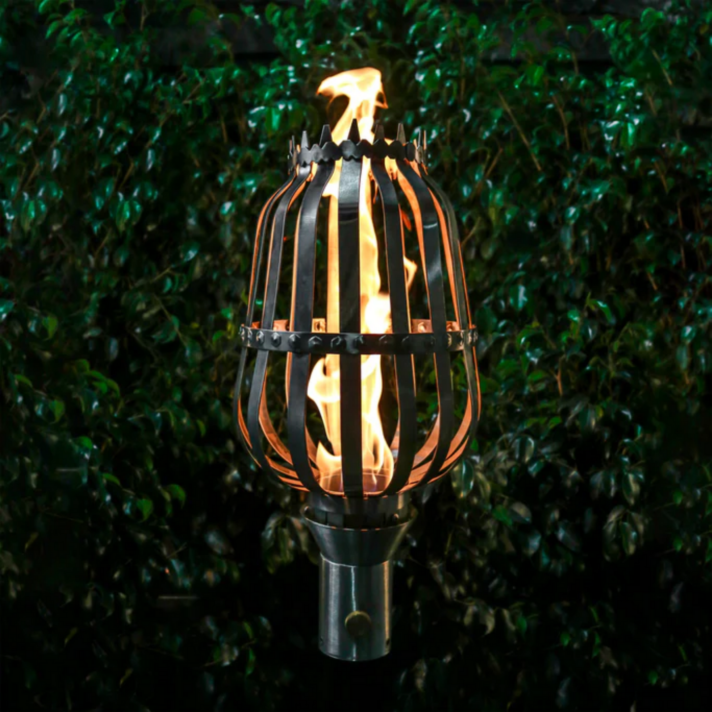 Backyard Tiki Torch The Outdoor Plus, Urn Original TOP Torch & Post Complete - Stainless Steel - Natural Gas | OPT-TPK10NG