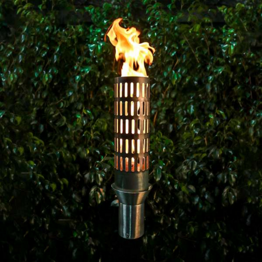 Backyard Tiki Torch The Outdoor Plus, Vent Original TOP Torch & Post Complete - Stainless Steel - Liquid Propane | OPT-TPK4LP