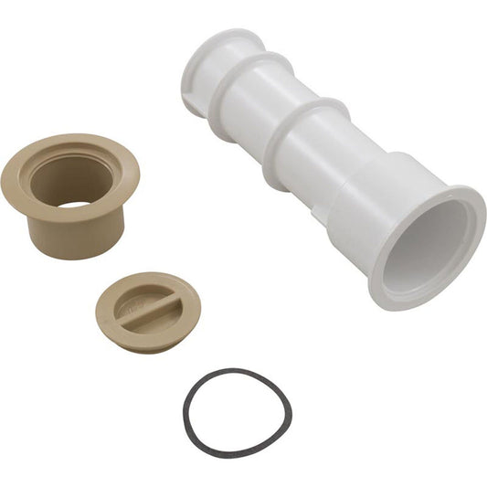 Beige Waterway Plastics volleyball pole holder for a secure and stylish poolside setup.