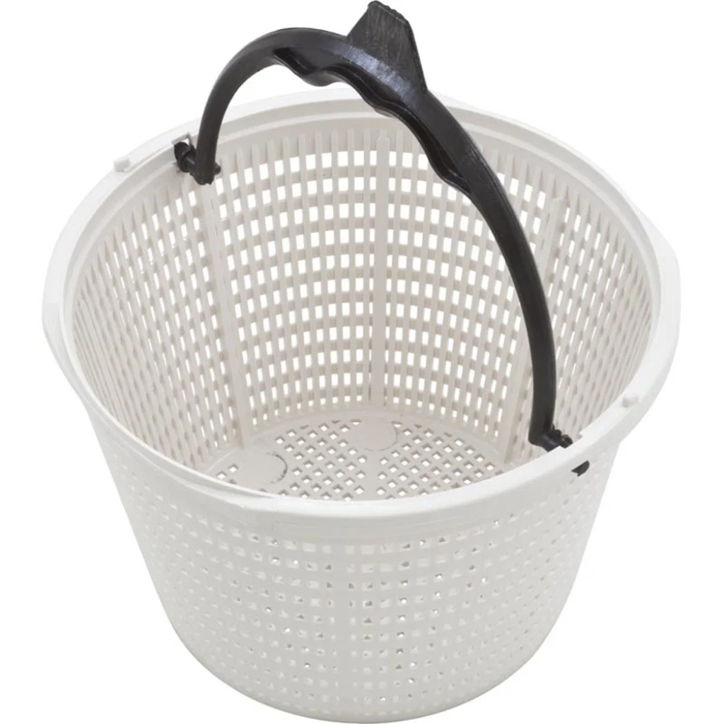 Waterway Plastics Skimmer Basket with convenient handle for easy, efficient pool cleaning.