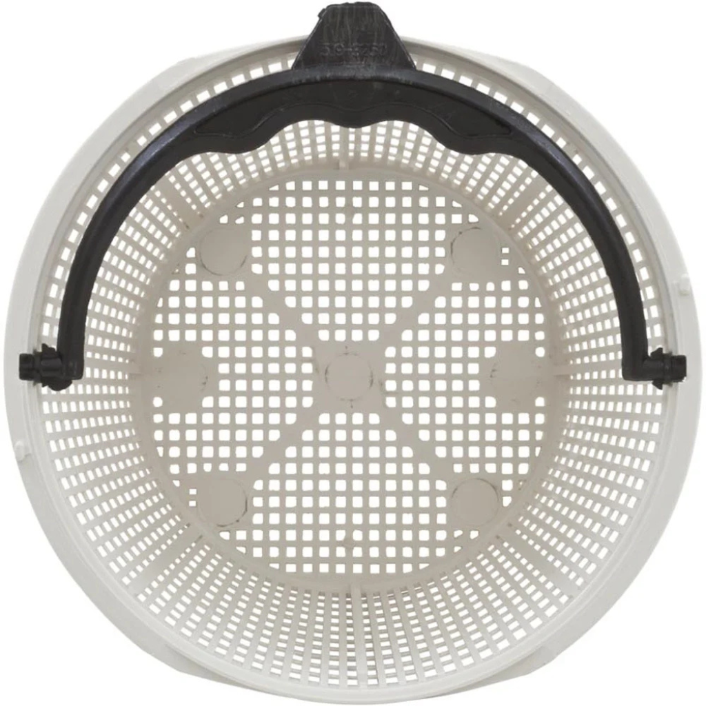 Waterway Plastics Skimmer Basket with convenient handle for easy, efficient pool cleaning.