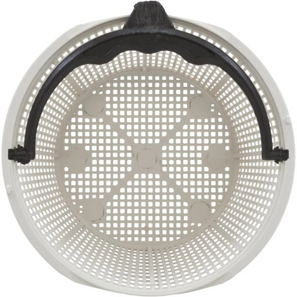 Waterway Plastics Skimmer Basket with convenient handle for easy, efficient pool cleaning.