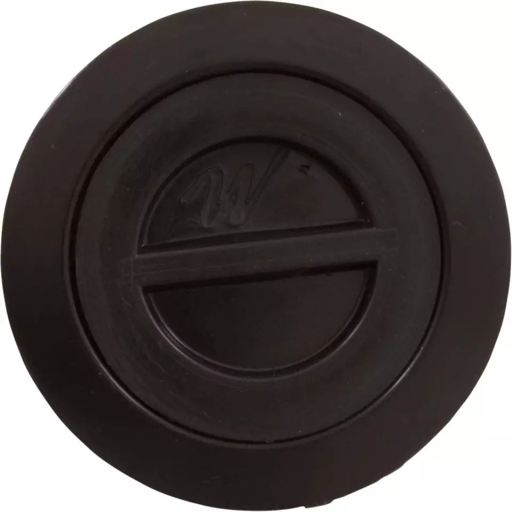 Durable black Waterway Plastics volleyball pole holder with sleek finish for pool setups.