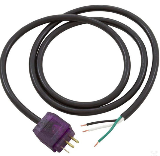 Hydro-Quip 48-inch molded lit blower cord in violet for spa and hot tub power connections.